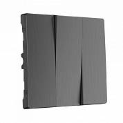 Набор клавиш для выключателя трехклавишного / WL04-SW-3G-CP графит рифленый